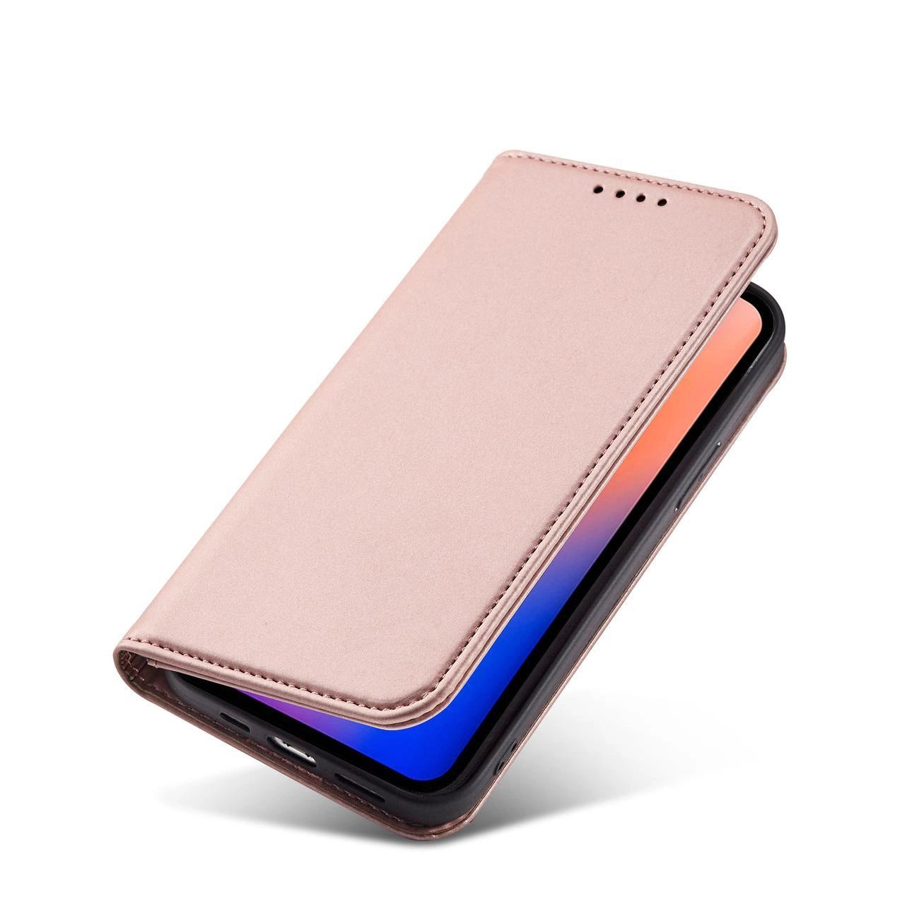Magnet Card Case for iPhone 12 Pro Pouch Card Wallet Card Stand Pink_6