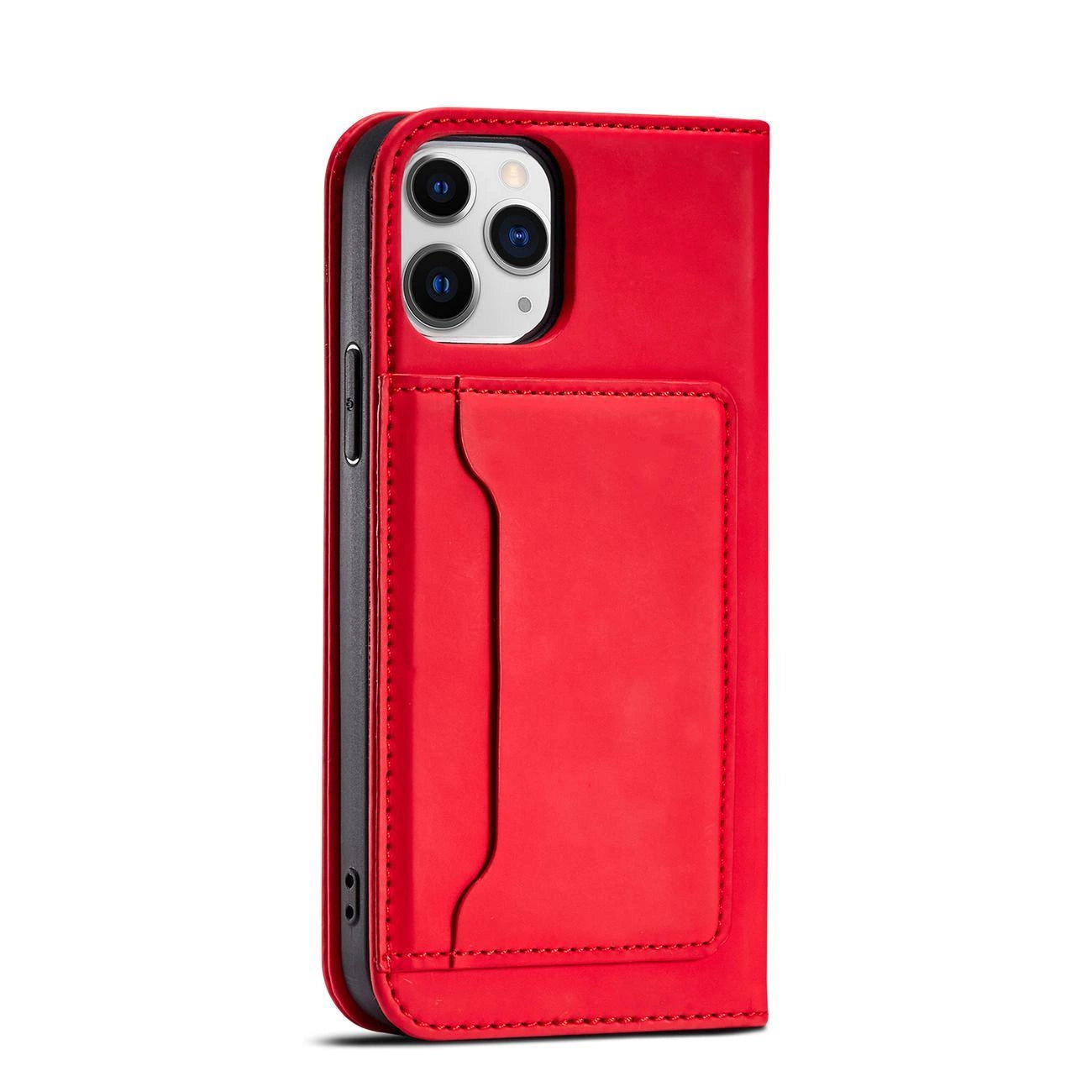 Magnet Card Case for iPhone 12 Pro Pouch Card Wallet Card Holder Red_5