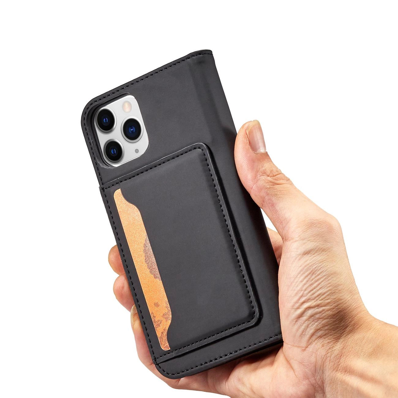 Magnet Card Case for iPhone 12 Pro Max Pouch Card Wallet Card Holder Black_11