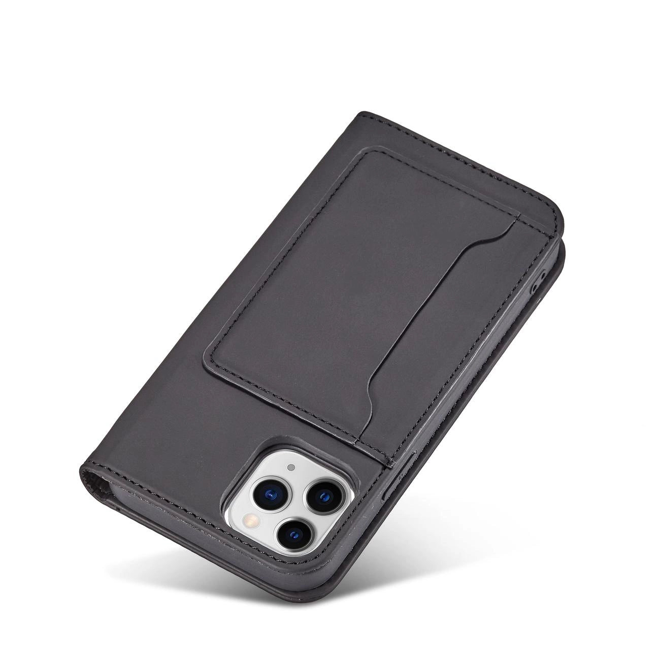 Magnet Card Case for iPhone 12 Pro Max Pouch Card Wallet Card Holder Black_6