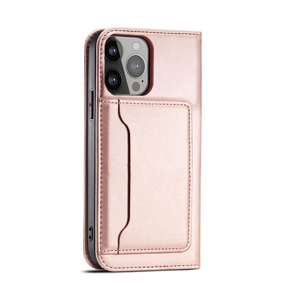 Magnet Card Case for iPhone 13 Pro Pouch Card Wallet Card Holder Pink_9