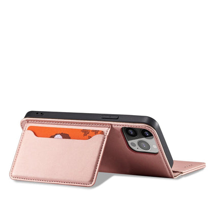 Magnet Card Case for iPhone 13 Pro Pouch Card Wallet Card Holder Pink_2