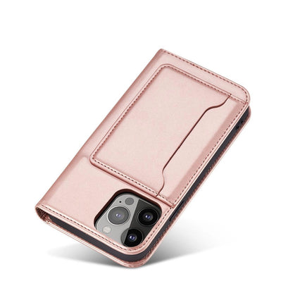 Magnet Card Case for iPhone 13 Pro Pouch Card Wallet Card Holder Pink_8