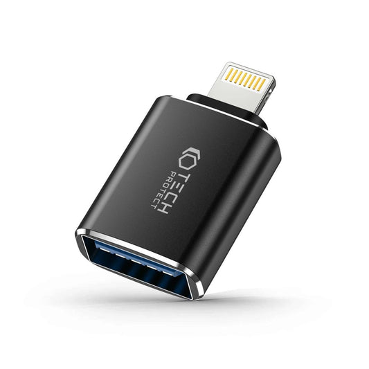 Adaptador OTG Tech-Protect UltraBoost Lightning (macho) para USB-A (fêmea) / Preto