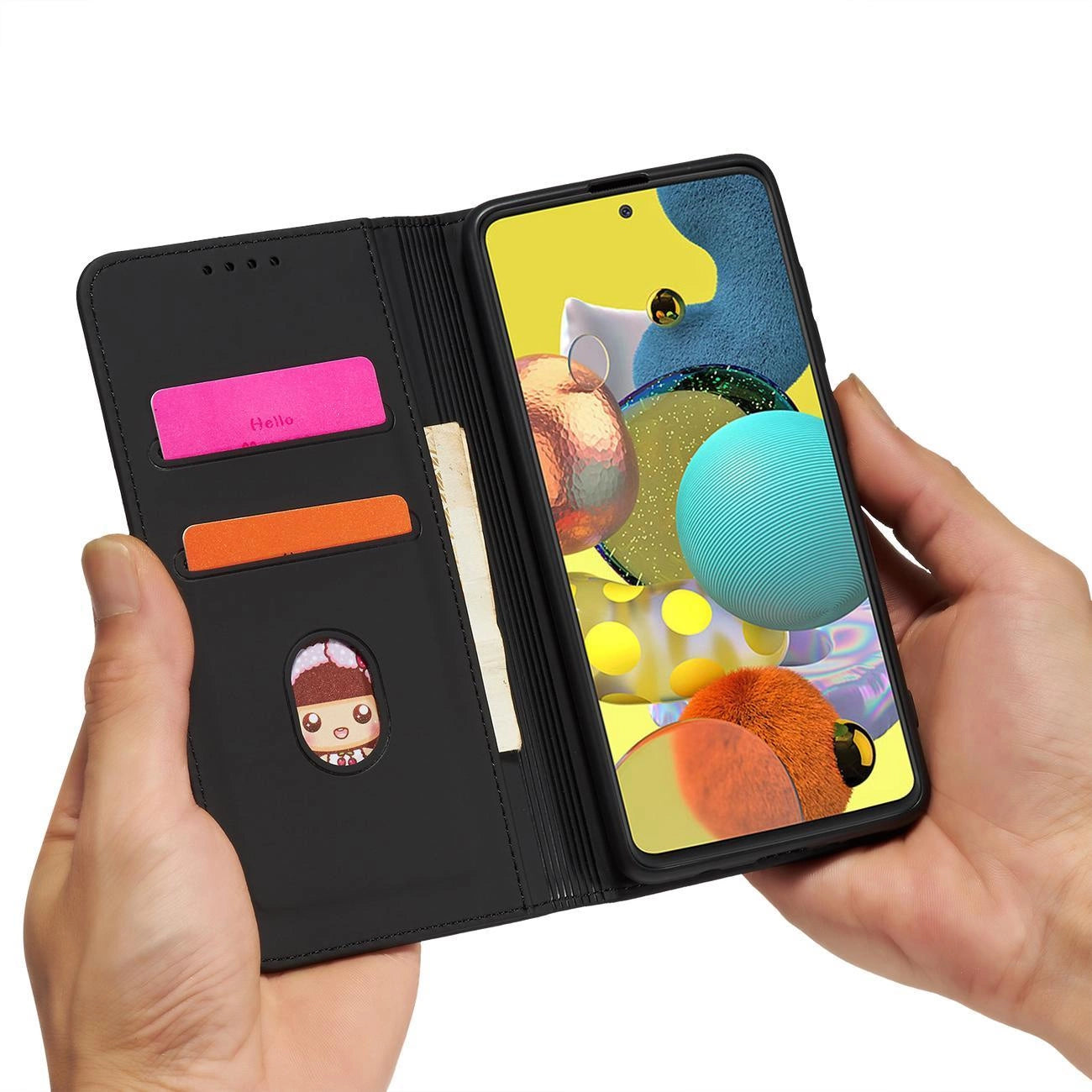 Magnet Card Case Case for Samsung Galaxy A12 5G Pouch Wallet Card Holder Black_10