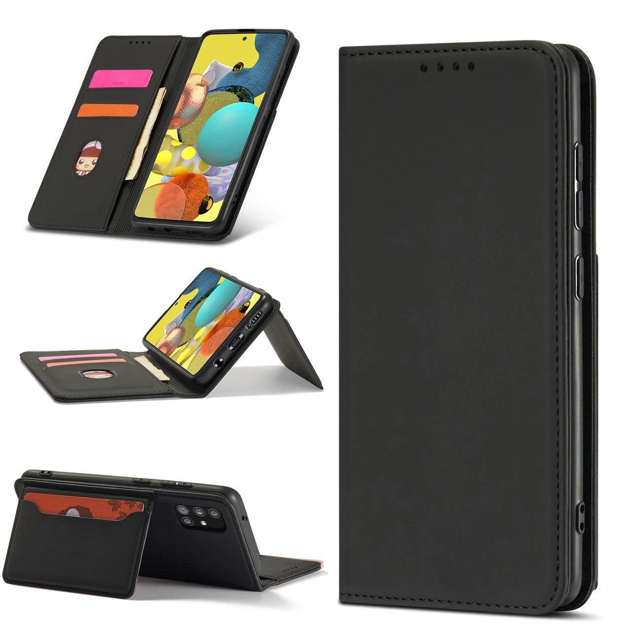 Magnet Card Case Case for Samsung Galaxy A12 5G Pouch Wallet Card Holder Black_4