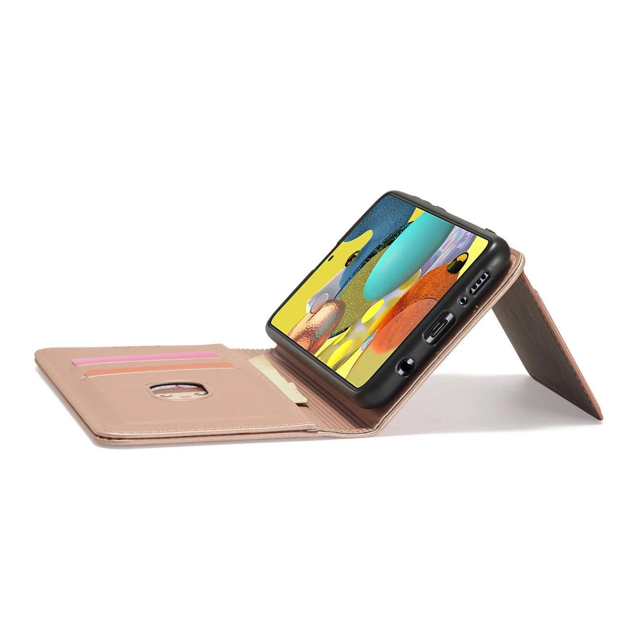 Magnet Card Case Case for Samsung Galaxy A12 5G Pouch Wallet Card Holder Pink_8