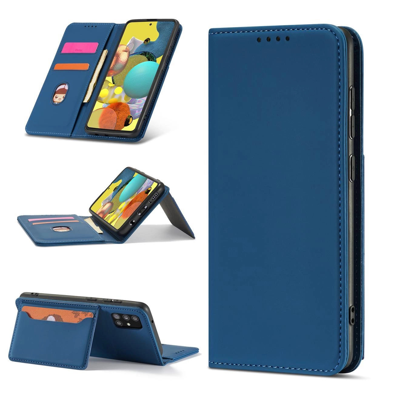 Magnet Card Case Case For Samsung Galaxy A13 5G Pouch Wallet Card Holder Blue_4