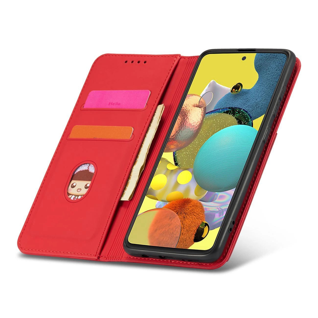 Magnet Card Case Case for Samsung Galaxy A13 5G Pouch Wallet Card Holder Red_11