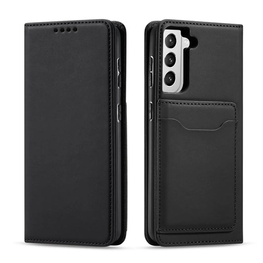 Magnet Card Case for Samsung Galaxy S22 + (S22 Plus) Pouch Wallet Card Holder Black_0