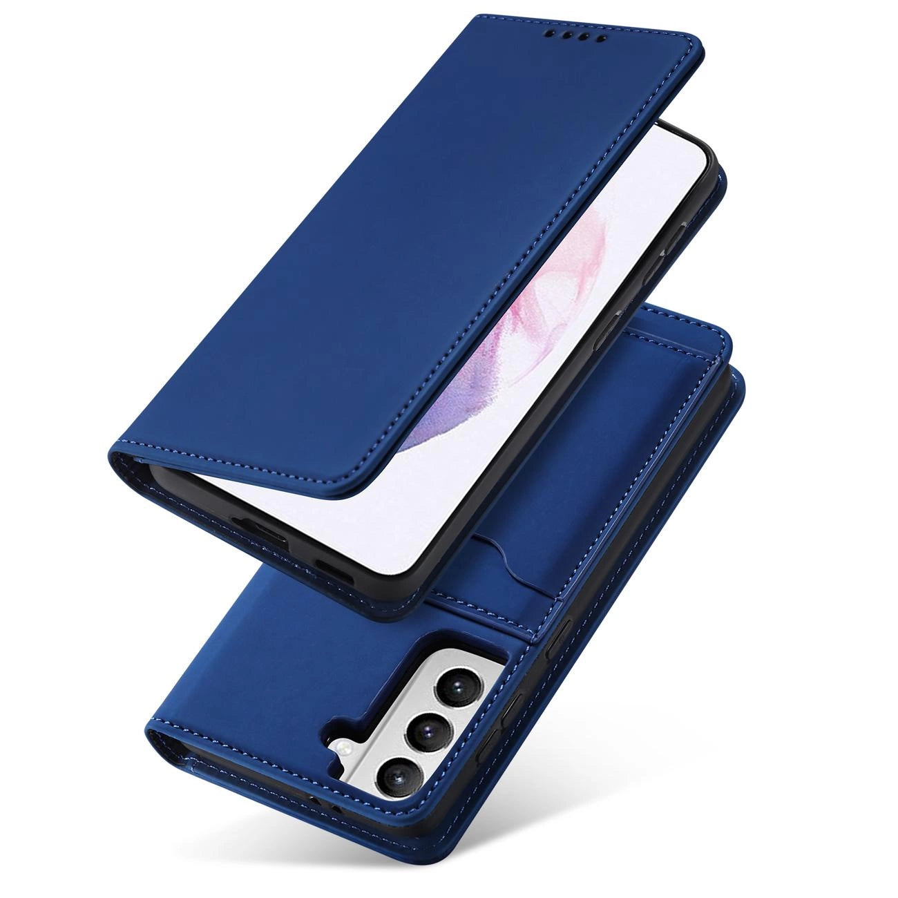 Magnet Card Case Case for Samsung Galaxy S22 + (S22 Plus) Pouch Wallet Card Holder Blue_12