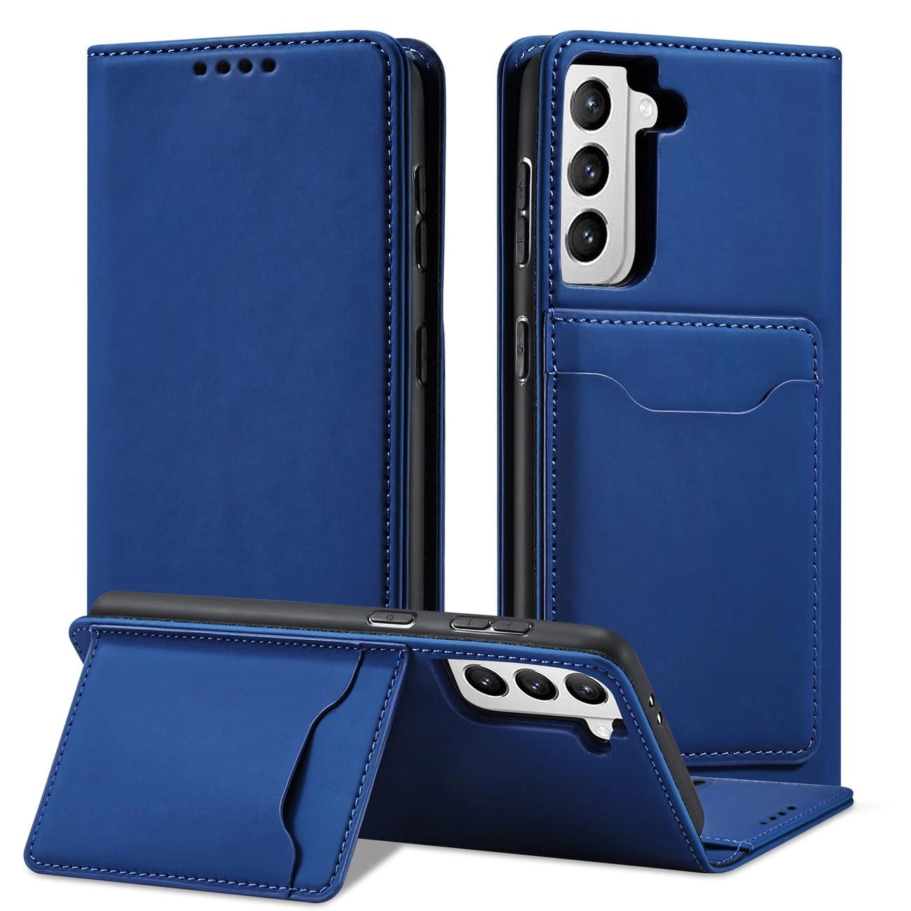 Magnet Card Case Case for Samsung Galaxy S22 + (S22 Plus) Pouch Wallet Card Holder Blue_1
