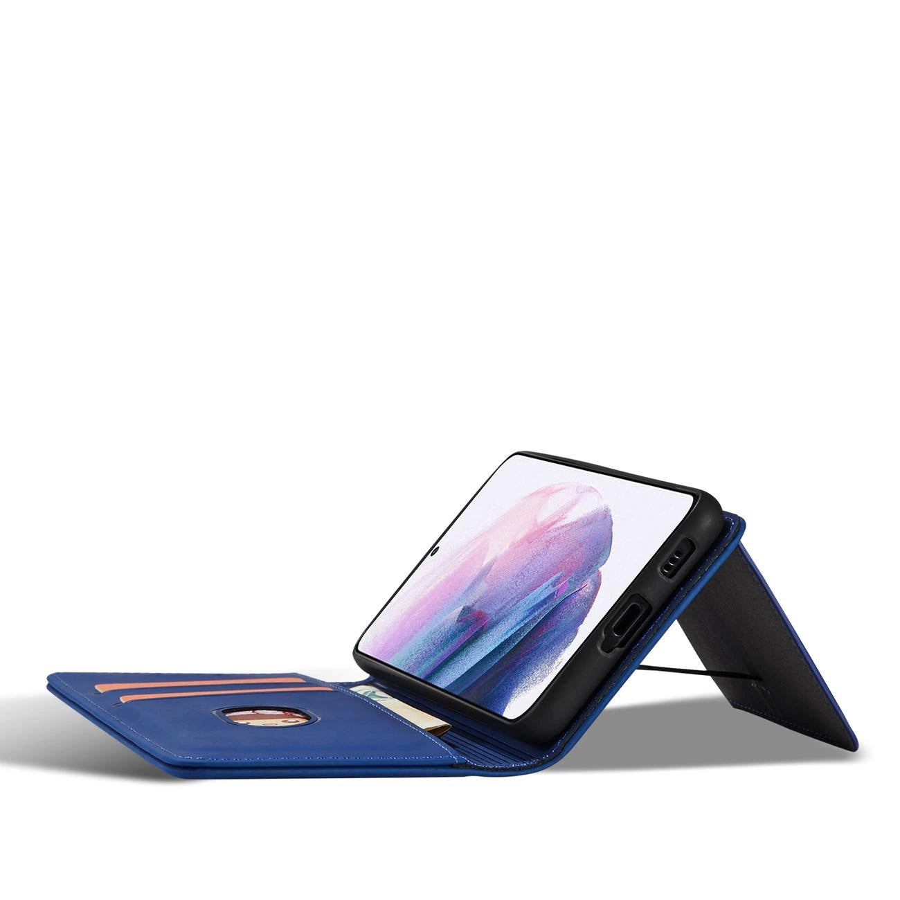 Magnet Card Case Case for Samsung Galaxy S22 + (S22 Plus) Pouch Wallet Card Holder Blue_7