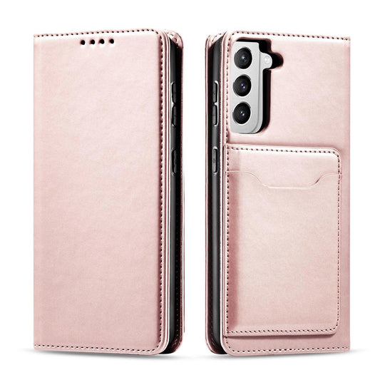 Magnet Card Case for Samsung Galaxy S22 + (S22 Plus) Pouch Wallet Card Holder Pink_0