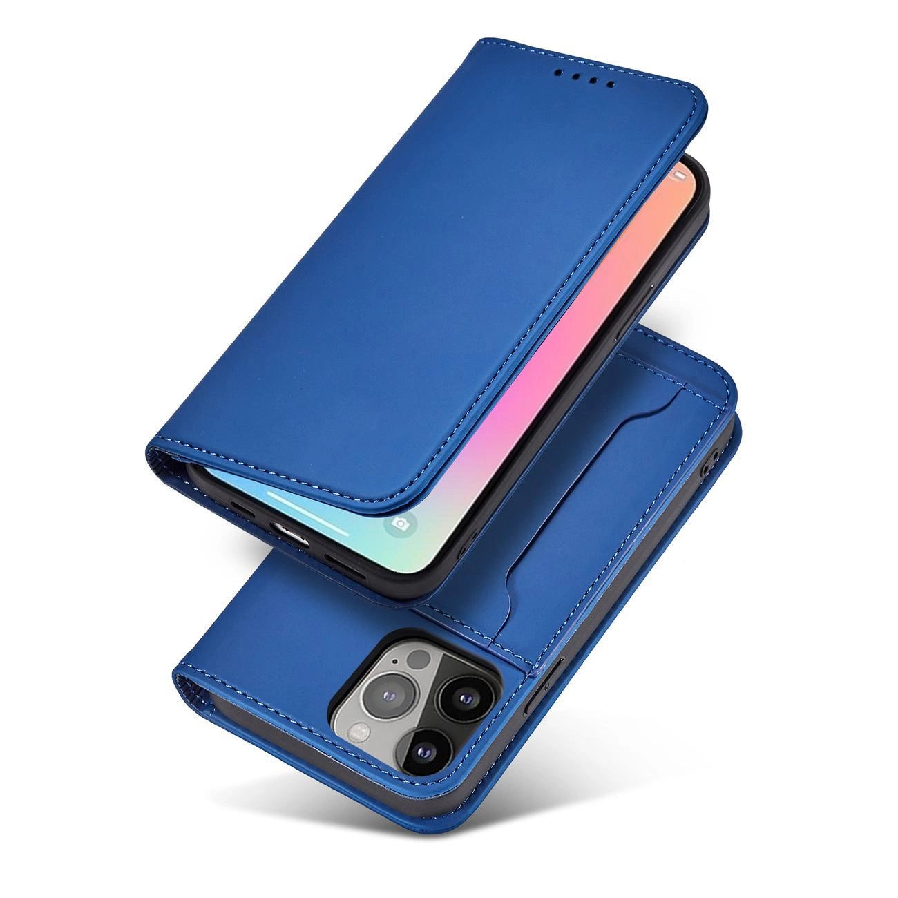 Magnet Card Case Case for Samsung Galaxy S22 Ultra Cover Card Wallet Card Holder Blue_2