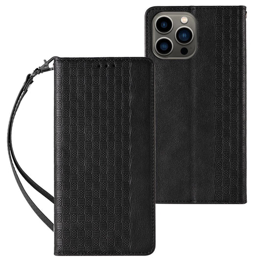 Magnet Strap Case Case for iPhone 13 Pro Pouch Wallet + Mini Lanyard Pendant Black_0