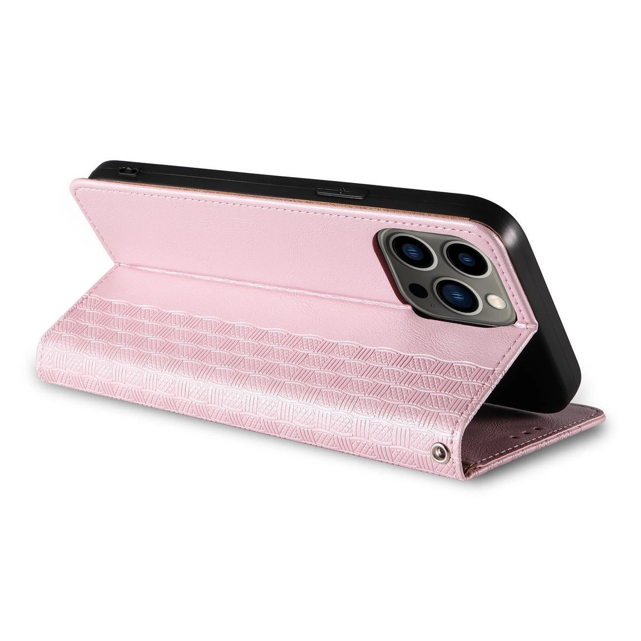 Magnet Strap Case Case for iPhone 13 Pro Max Pouch Wallet + Mini Lanyard Pendant Pink_10