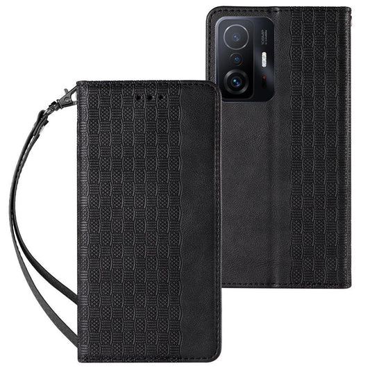 Magnet Strap Case Case for Samsung Galaxy A12 5G Pouch Wallet + Mini Lanyard Pendant Black_0