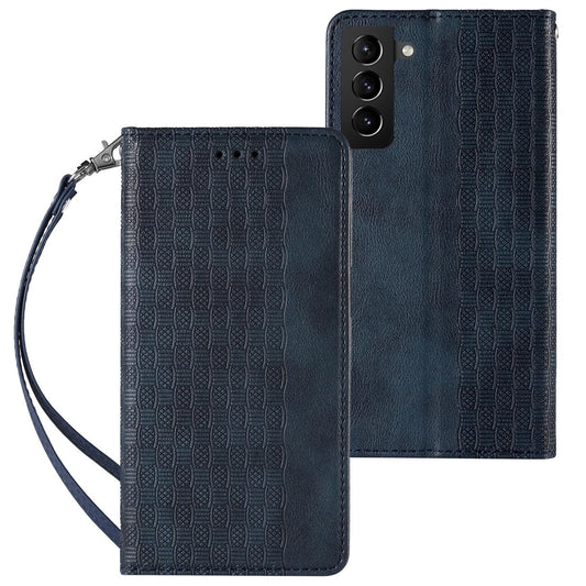 Magnet Strap Case Case for Samsung Galaxy S22 + (S22 Plus) Pouch Wallet + Mini Lanyard Pendant Blue_0