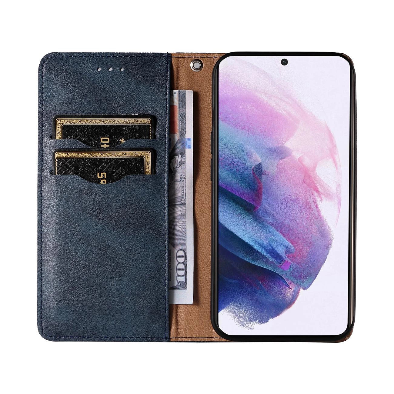 Magnet Strap Case Case for Samsung Galaxy S22 + (S22 Plus) Pouch Wallet + Mini Lanyard Pendant Blue_11
