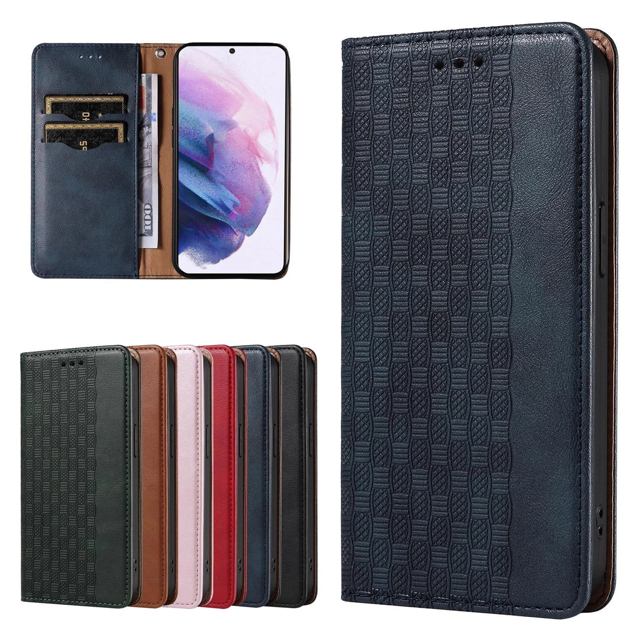 Magnet Strap Case Case for Samsung Galaxy S22 + (S22 Plus) Pouch Wallet + Mini Lanyard Pendant Blue_2