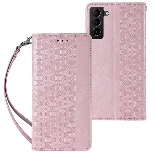 Magnet Strap Case Case for Samsung Galaxy S22 + (S22 Plus) Pouch Wallet + Mini Lanyard Pendant Pink_0