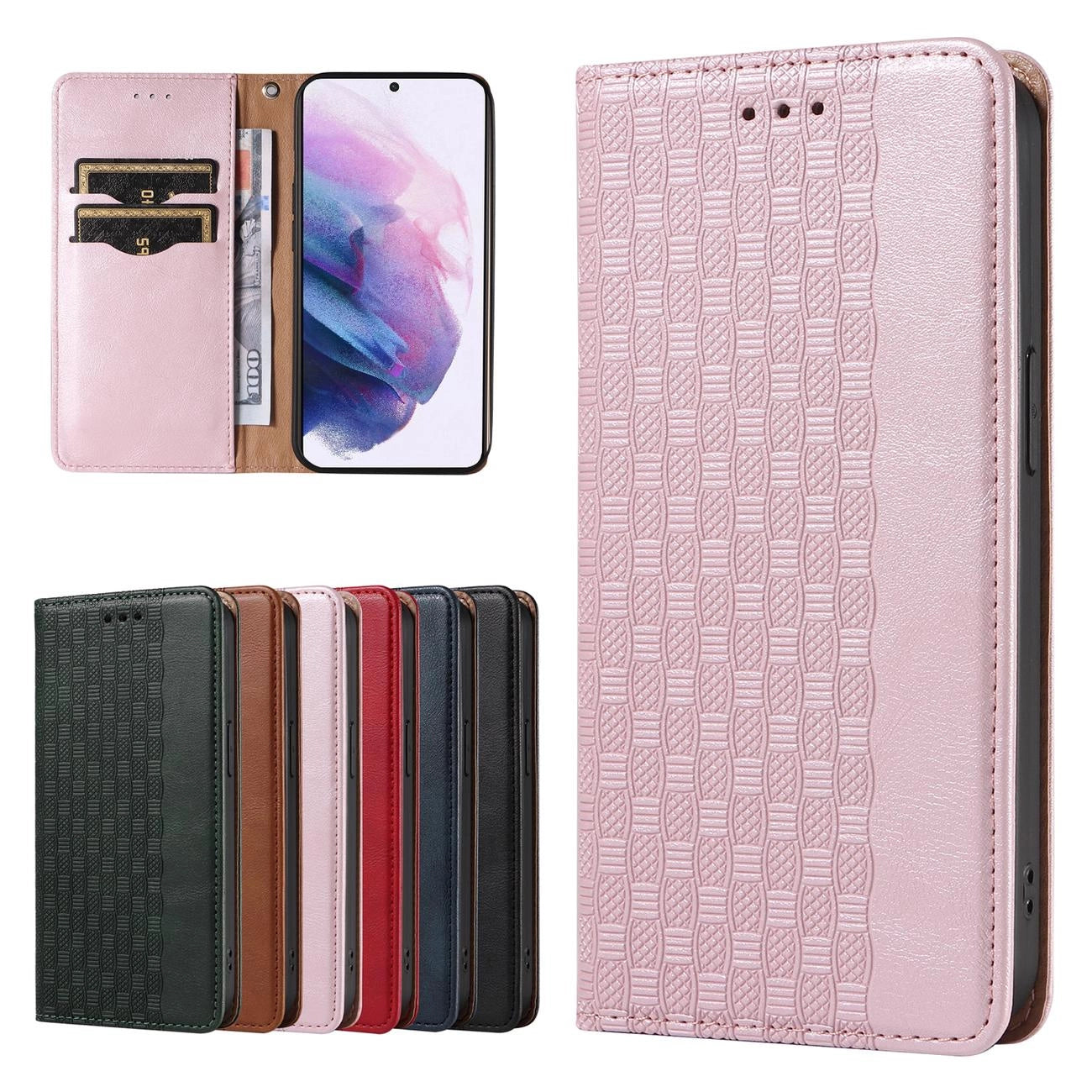 Magnet Strap Case Case for Samsung Galaxy S22 + (S22 Plus) Pouch Wallet + Mini Lanyard Pendant Pink_1