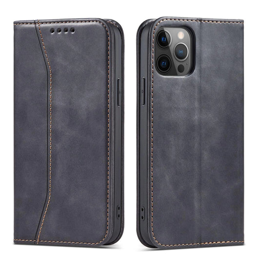 Magnet Fancy Case Case for iPhone 12 Pro Max Pouch Wallet Card Holder Black_0