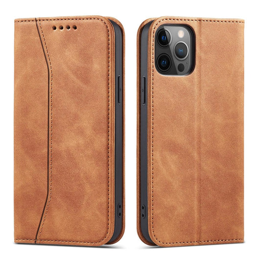 Magnet Fancy Case Case for iPhone 12 Pro Max Pouch Wallet Card Holder Brown_0