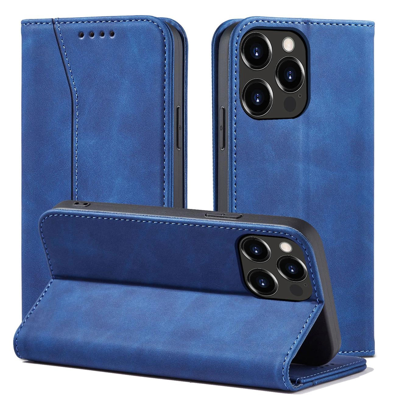Magnet Fancy Case Case for iPhone 13 Pro Pouch Card Wallet Card Stand Blue_1