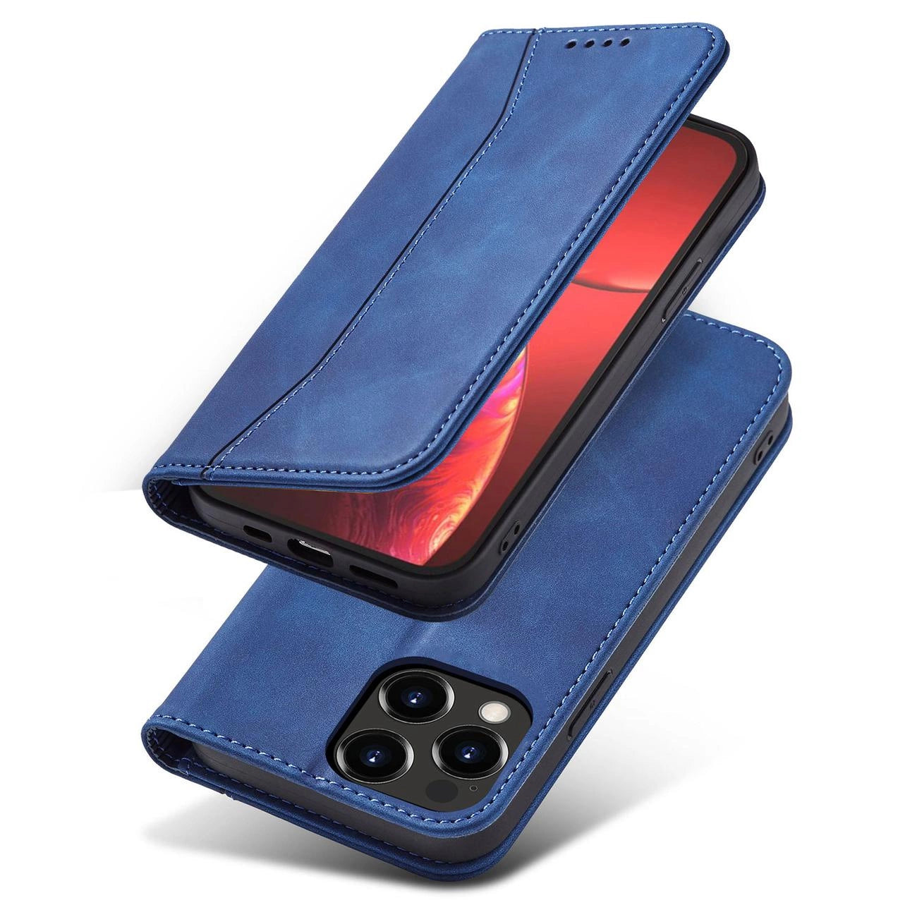 Magnet Fancy Case Case for iPhone 13 Pro Pouch Card Wallet Card Stand Blue_3