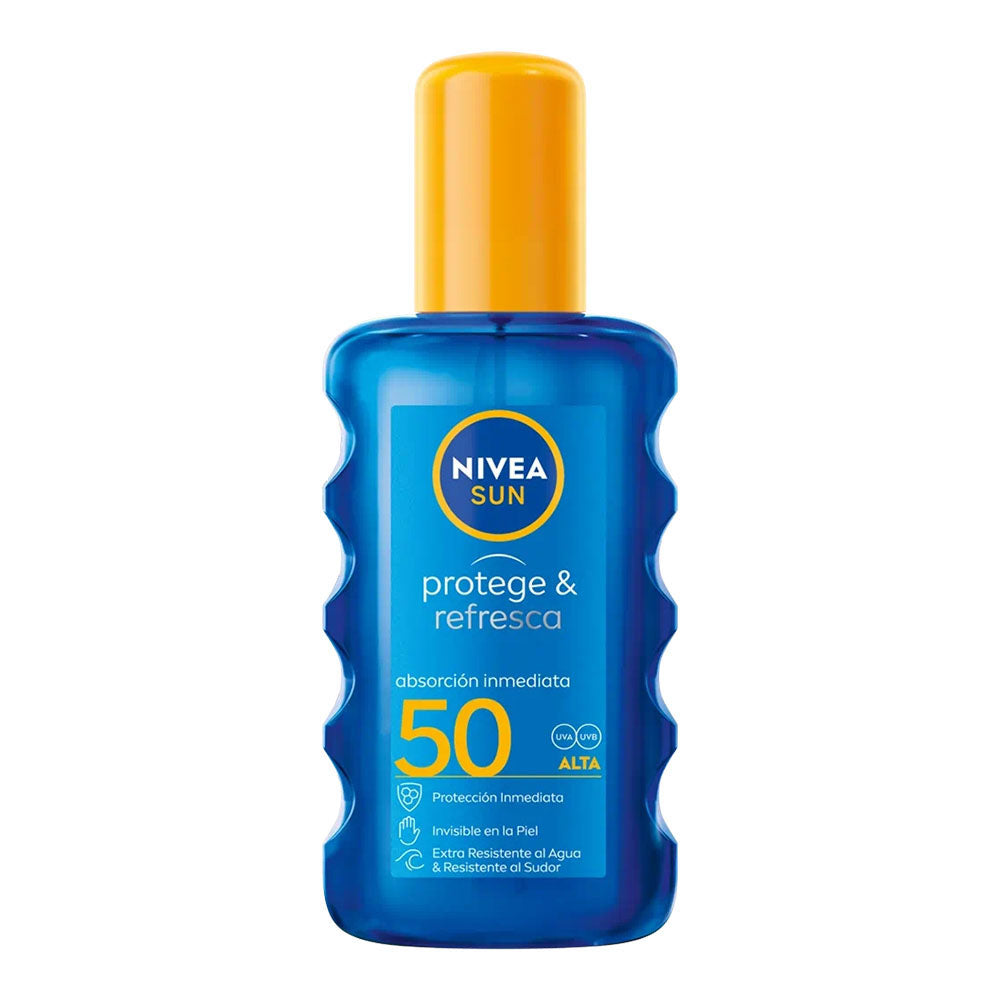 Nivea sun f50 loÃ§Ã£o solar invisÃ­vel spray protege e refresca 200ml_0