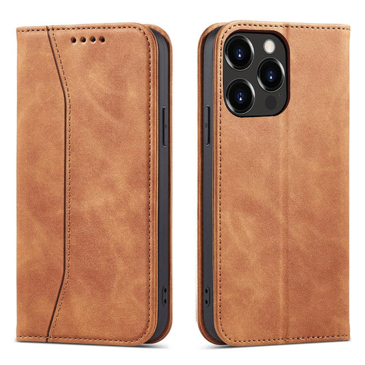 Magnet Fancy Case Case for iPhone 13 Pro Max Pouch Card Wallet Card Holder Brown_0