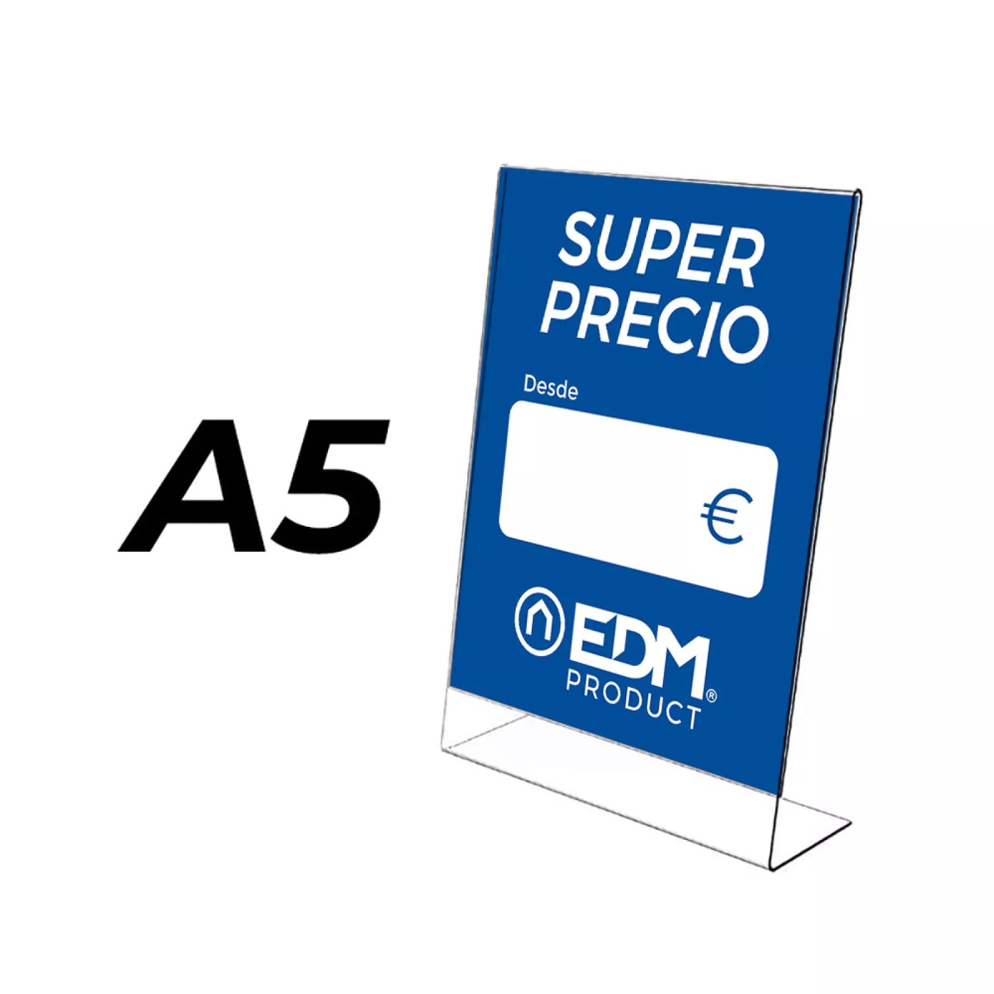 Expositor Inclinado em Metacrilato A5 COMPOSSAR Transparente 3 mm