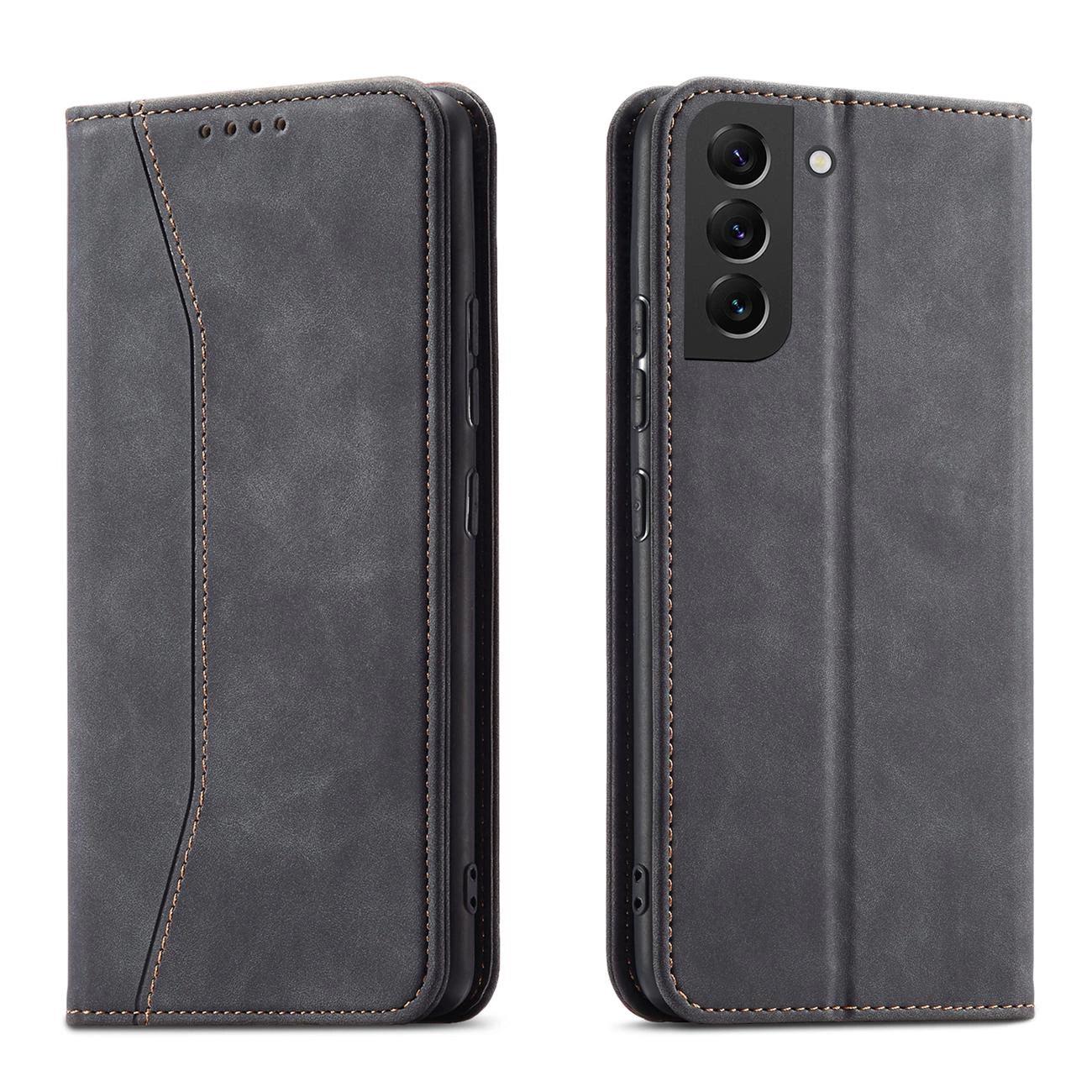 Magnet Fancy Case Case for Samsung Galaxy S22 + (S22 Plus) Pouch Wallet Card Holder Black_0