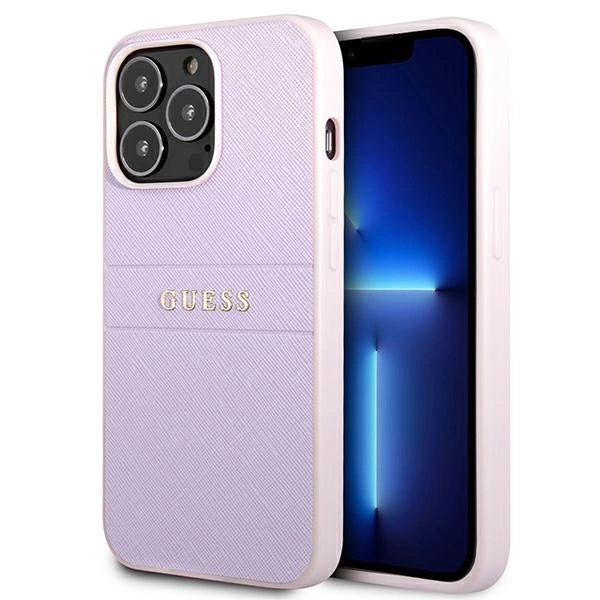 Guess GUHCP13LPSASBPU iPhone 13 Pro / 13 6.1" purple/purple Saffiano Hot Stamp &amp; Metal Logo_0
