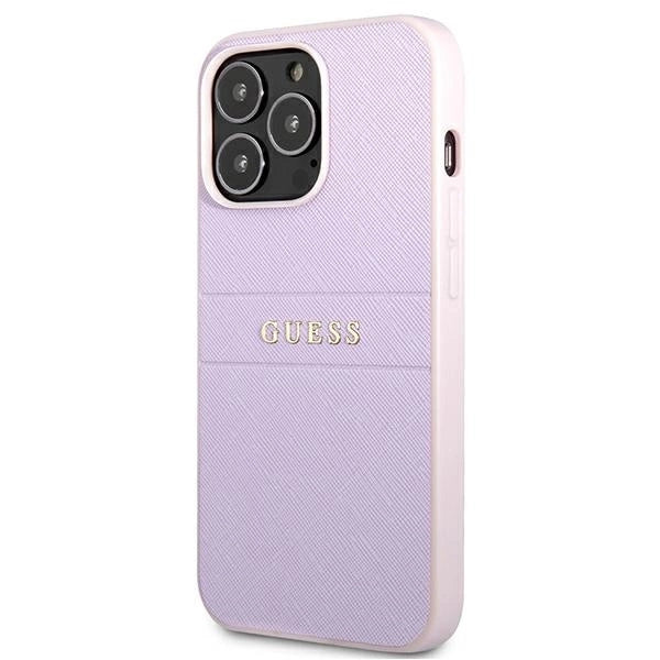 Guess GUHCP13LPSASBPU iPhone 13 Pro / 13 6.1" purple/purple Saffiano Hot Stamp &amp; Metal Logo_1