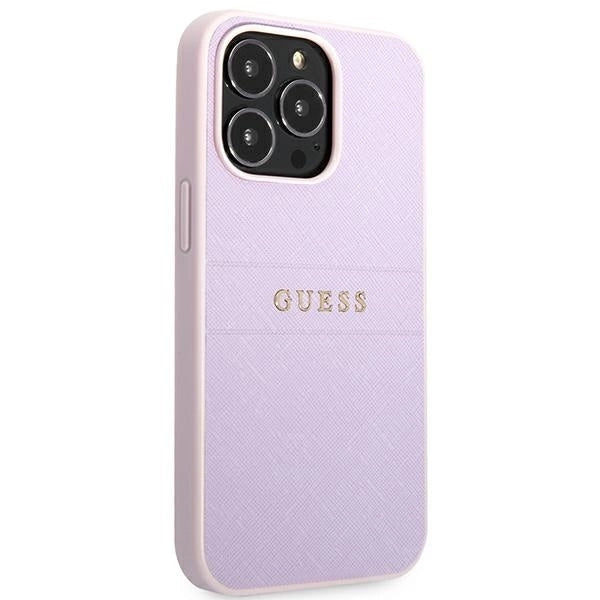 Guess GUHCP13LPSASBPU iPhone 13 Pro / 13 6.1" purple/purple Saffiano Hot Stamp &amp; Metal Logo_3