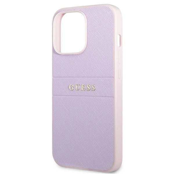 Guess GUHCP13LPSASBPU iPhone 13 Pro / 13 6.1" purple/purple Saffiano Hot Stamp &amp; Metal Logo_5