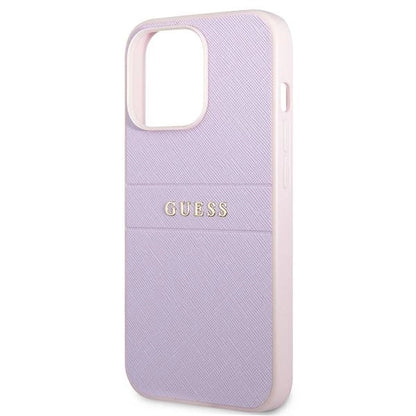 Guess GUHCP13LPSASBPU iPhone 13 Pro / 13 6.1" purple/purple Saffiano Hot Stamp &amp; Metal Logo_5