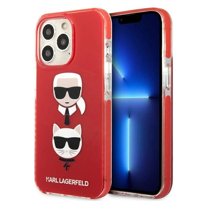 Karl Lagerfeld KLHCP13LTPE2TR iPhone 13 Pro / 13 6,1" hardcase czerwony/red Karl&Choupette Head_0