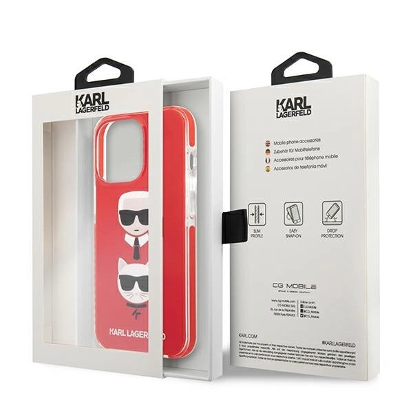Karl Lagerfeld KLHCP13LTPE2TR iPhone 13 Pro / 13 6,1" hardcase czerwony/red Karl&Choupette Head_7