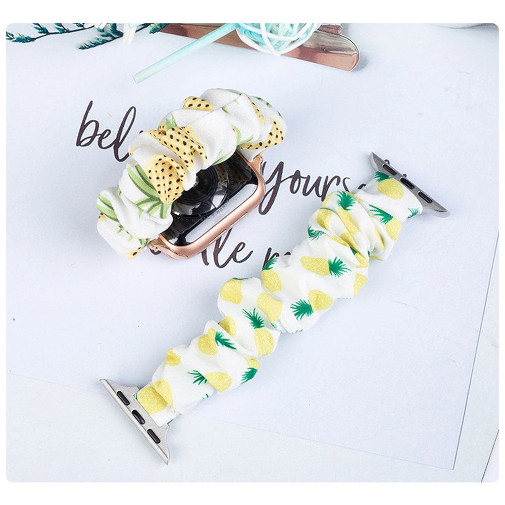 Cloth Watch 7 band 7/6/5/4/3/2 / SE (45/44 / 42mm) strap bracelet bracelet with elastic pineapple_4