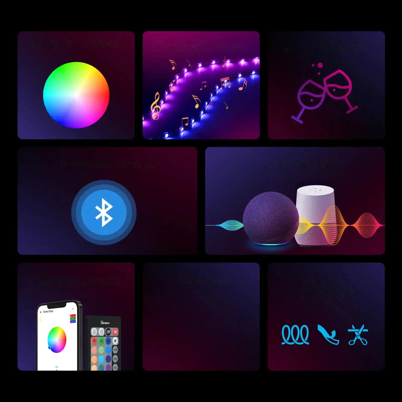 Sonoff L2-2M kit intelligent waterproof LED strip 2m RGB remote control Wi-Fi power supply_10