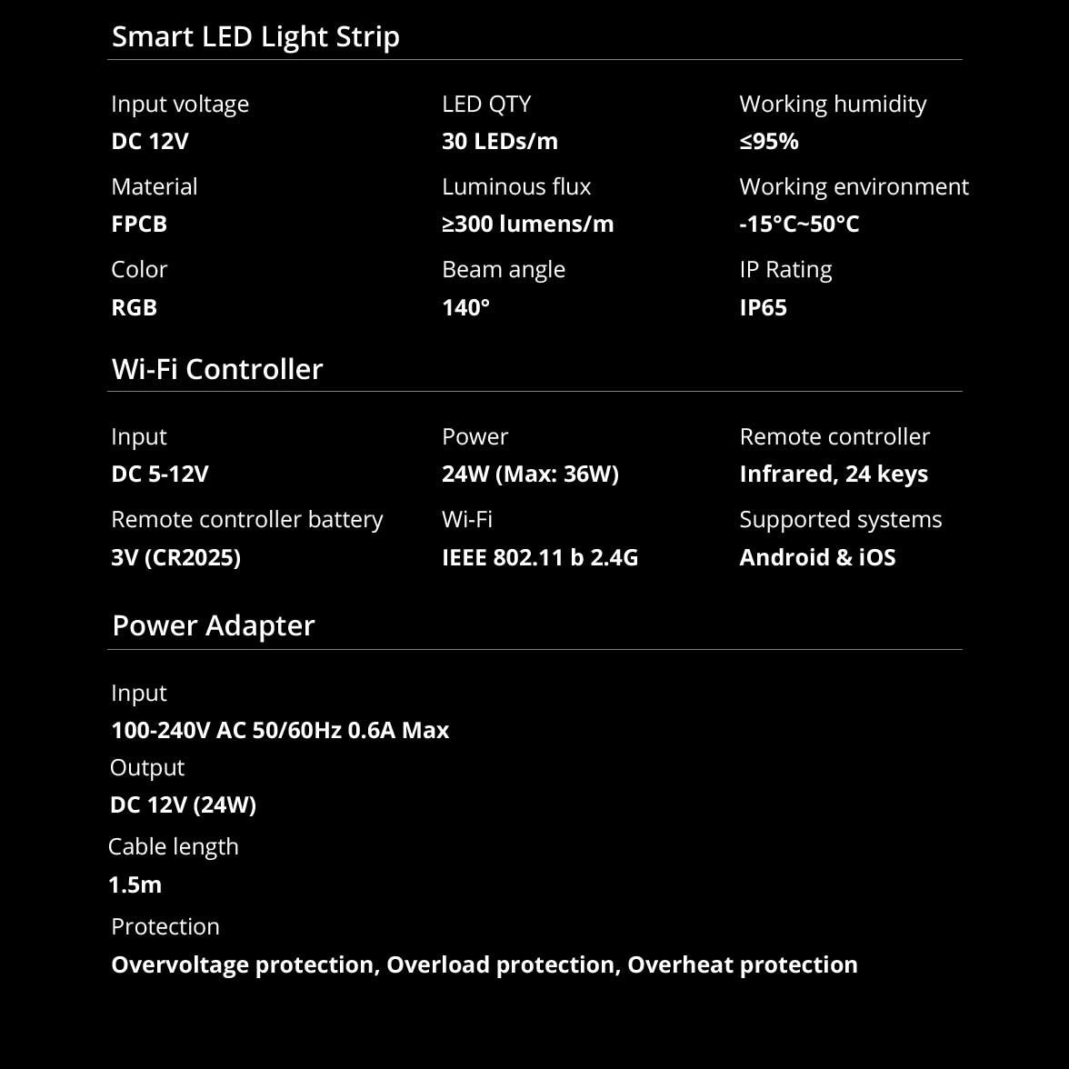 Sonoff L2-2M kit intelligent waterproof LED strip 2m RGB remote control Wi-Fi power supply_7