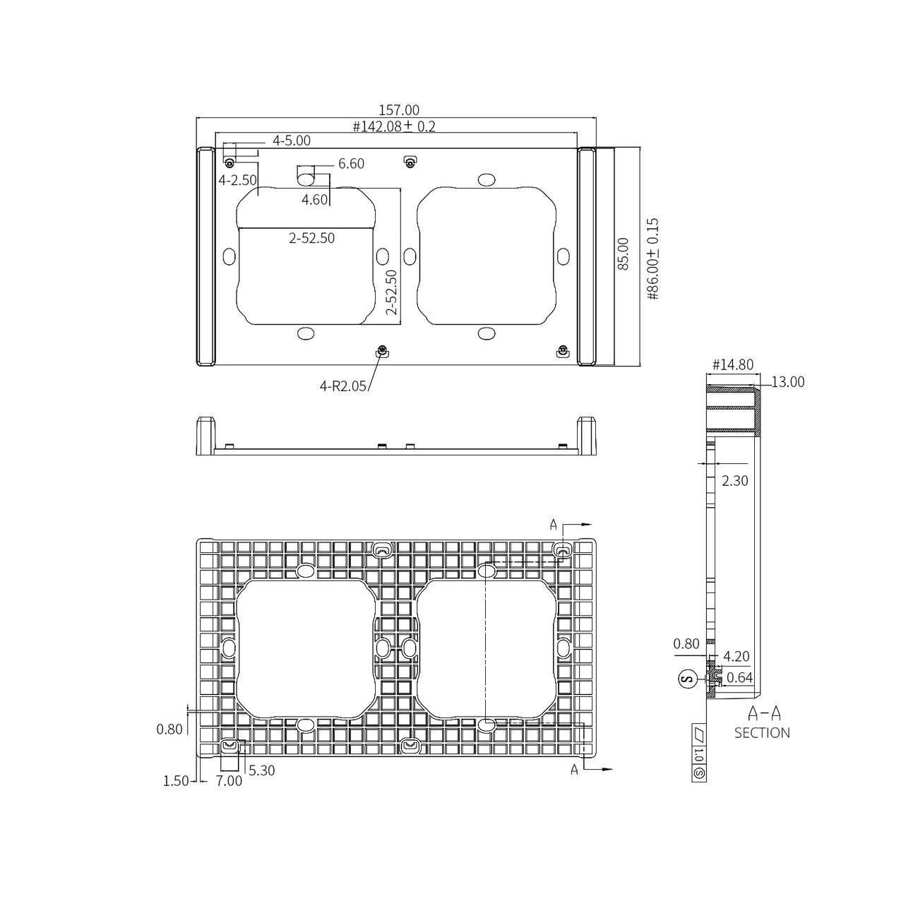 Frame for M5 80 smart wall switch 2-way double SONOFF M5-2C-80-F (dim gray)_1