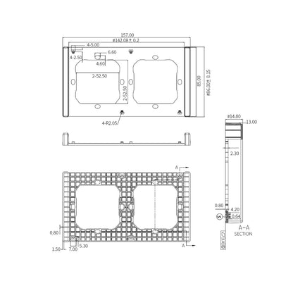Frame for M5 80 smart wall switch 2-way double SONOFF M5-2C-80-F (dim gray)_1