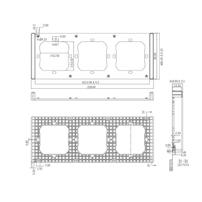 Frame for M5 80 smart wall switch 3-way triple SONOFF M5-3C-80-F (dim gray)_1