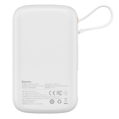 Baseus Qpow power bank 10000mAh built-in USB Type-C cable 22.5W Quick Charge SCP AFC FCP white (PPQD020102)_2