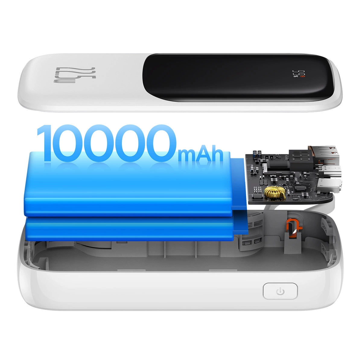 Baseus Qpow power bank 10000mAh built-in USB Type-C cable 22.5W Quick Charge SCP AFC FCP white (PPQD020102)_7